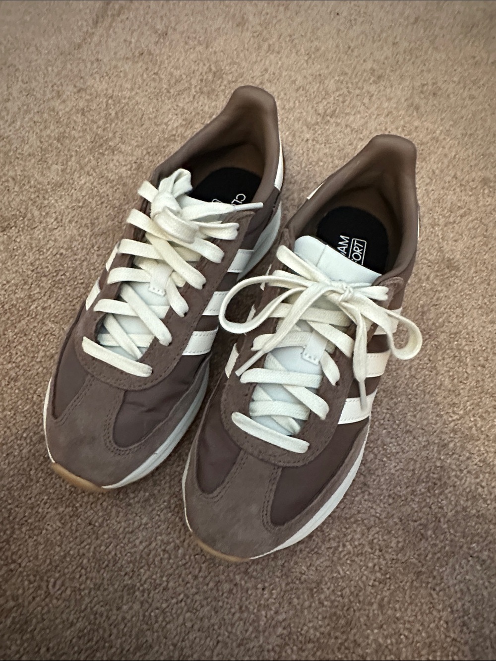 Women’s Adidas Brown and Cream Casual Sneakers